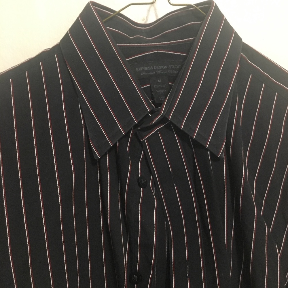 Express Design Studio Blue Striped Shirt M